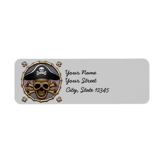 Skull Crossbones Pirate Etiket (Voorkant)