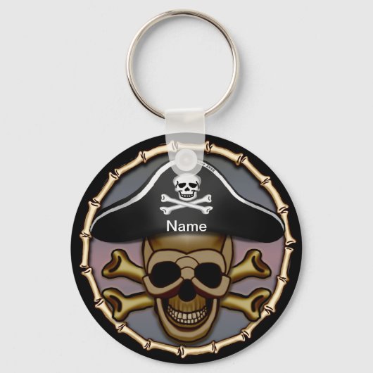 Skull Crossbones Pirate Sleutelhanger (Voorkant)