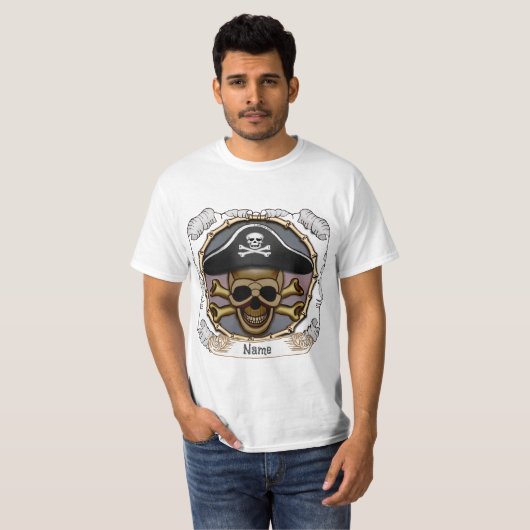 Skull Crossbones Pirate T-shirt (Voorkant volledig)