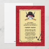 Skull crossbones pirate verjaardagsfeestuitnodigin kaart (Voorkant / Achterkant)