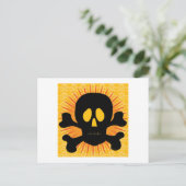 Skull Crossbones Silhouette Briefkaart (Staand voorkant)