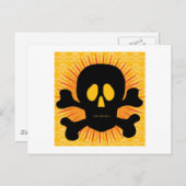 Skull Crossbones Silhouette Briefkaart (Voorkant / Achterkant)