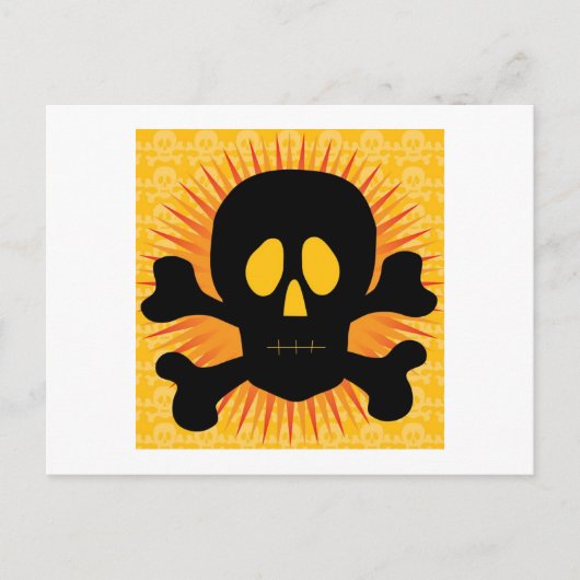 Skull Crossbones Silhouette Briefkaart (Voorkant)