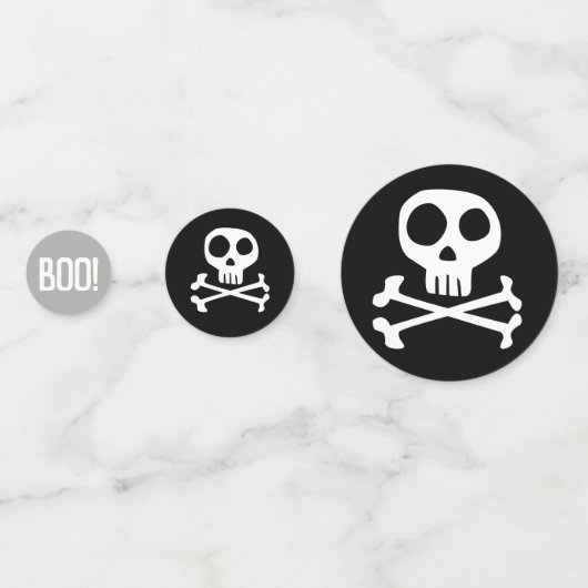 Skull & Crossbones Spooky Halloween Confetti (Achterkanten)