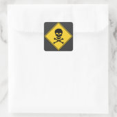 Skull & Crossbones voor Halloween Vierkante Sticker (Tas)