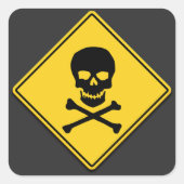 Skull & Crossbones voor Halloween Vierkante Sticker (Voorkant)