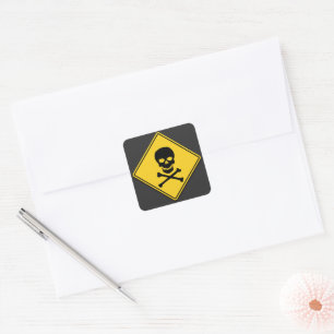 Skull & Crossbones voor Halloween Vierkante Sticker