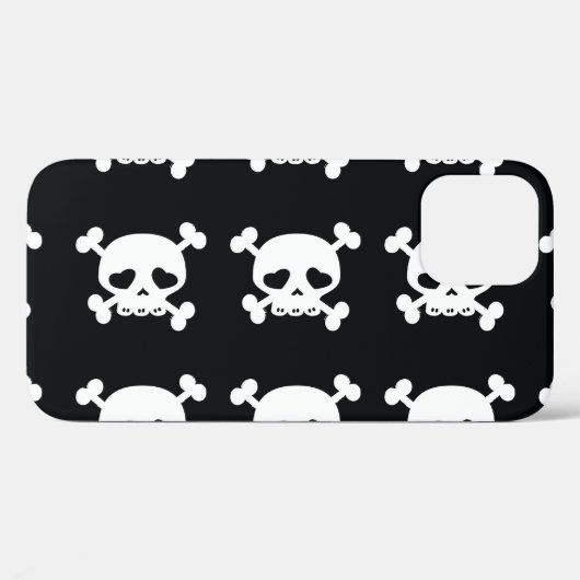 Skull Crossbones: zwart-wit patroon. Case-Mate iPhone Case (Achterkant (horizontaal))