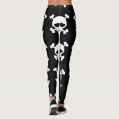 Skull Crossbones: zwart-wit patroon. Leggings (Achterkant)