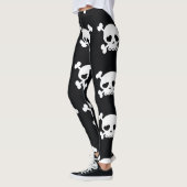 Skull Crossbones: zwart-wit patroon. Leggings (Links)