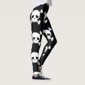Skull Crossbones: zwart-wit patroon. Leggings (Rechts)