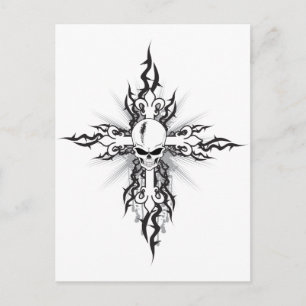 Skull Crucifix Briefkaart