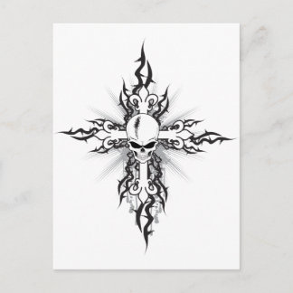 Skull Crucifix Briefkaart