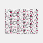 Skull Cupcake Madness Fleece Deken (Voorkant (Horizontaal))