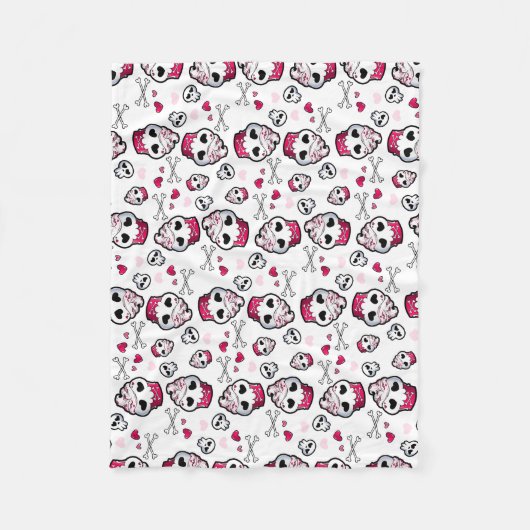 Skull Cupcake Madness Fleece Deken (Voorkant)