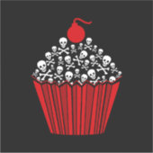 Skull Cupcake Sticker (Voorkant)