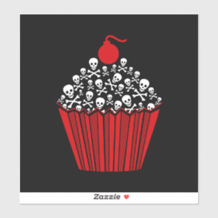 Skull Cupcake Sticker