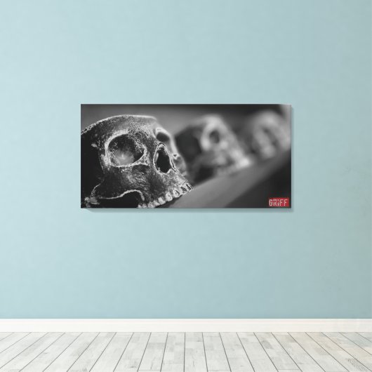 Skull cups canvas print (Insitu (Houten vloer))