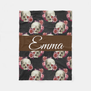 Skull Custom Fleece Deken