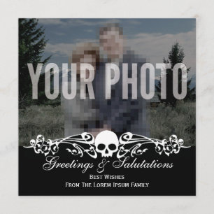 Skull Custom Photo Gothic Black Kaart