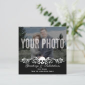 Skull Custom Photo Gothic Black Kaart (Staand voorkant)