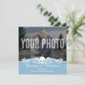 Skull Custom Photo Winter Blue Kaart (Staand voorkant)