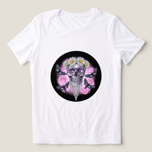 Skull Daisy Queen T-shirt 💀🌼 (Design voorkant)