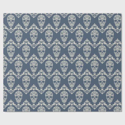 Skull Damask Cadeaupapier (Vlak)