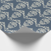 Skull Damask Cadeaupapier (Hoek)