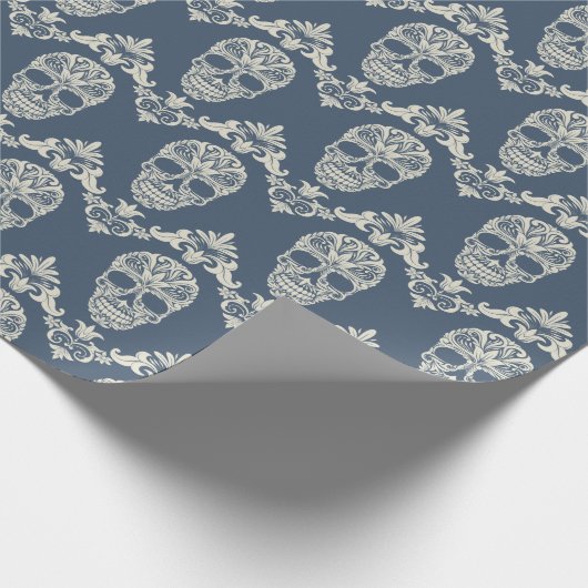 Skull Damask Cadeaupapier (Hoek)