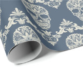 Skull Damask Cadeaupapier (Rol Hoek)