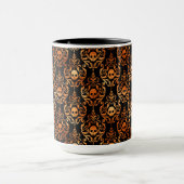 Skull Damask Halloween Mok (Midden)
