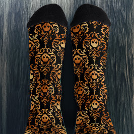 Skull Damask Halloween Sokken
