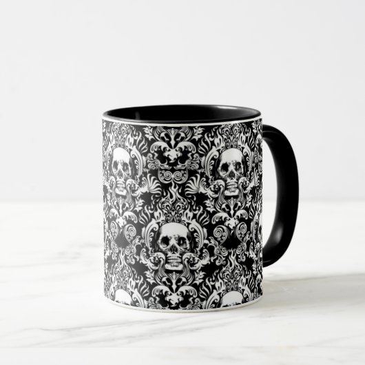 Skull Damask Mok (Voorkant rechts)