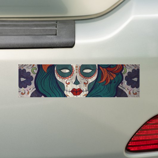 Skull-dames Bumpersticker (Op auto)