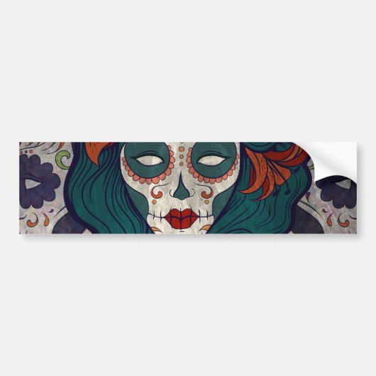 Skull-dames Bumpersticker (Voorkant)