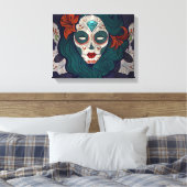 Skull-dames Canvas Afdruk (Insitu (Slaapkamer))