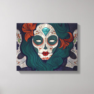Skull-dames Canvas Afdruk