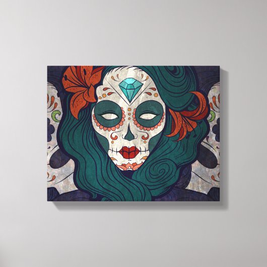 Skull-dames Canvas Afdruk (Voorkant)