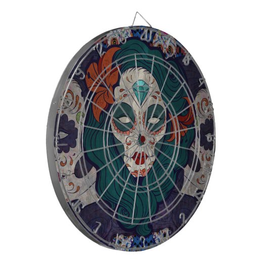 Skull-dames Dartbord (Voorkant Links)