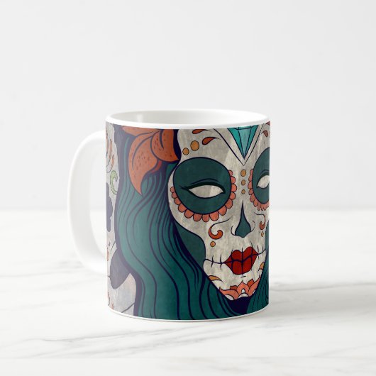Skull-dames Koffiemok (Voorkant links)