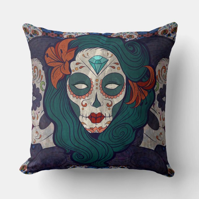 Skull-dames Kussen (Voorkant)