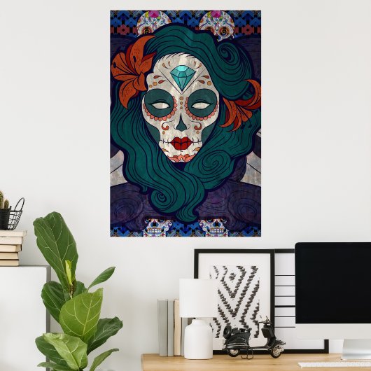 Skull-dames Poster (Thuiskantoor)