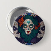 Skull-dames Ronde Button 7,6 Cm (Voorkant /achterkant)