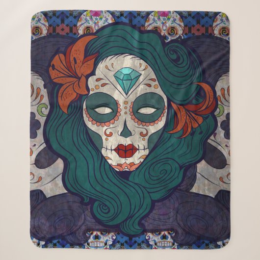 Skull-dames Sherpa Deken (Voorkant)