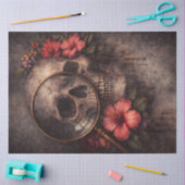 Skull Decoupage Paper | Gothic Floral Tissuepapier (Craft)
