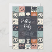 Skull Design Halloween-feest Kaart (Voorkant)