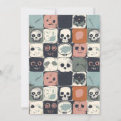 Skull Design Halloween-feest Kaart (Achterkant)