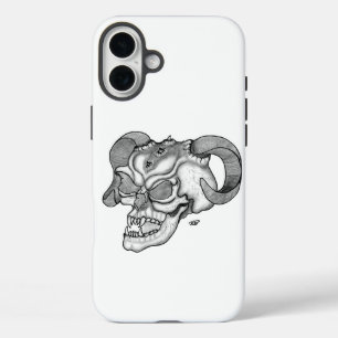 Skull Devil head Black and white Design iPhone 16 Plus Hoesje