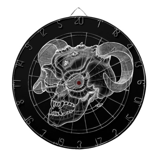 Skull Devil head Black and white Design Dartbord (Voorkant)